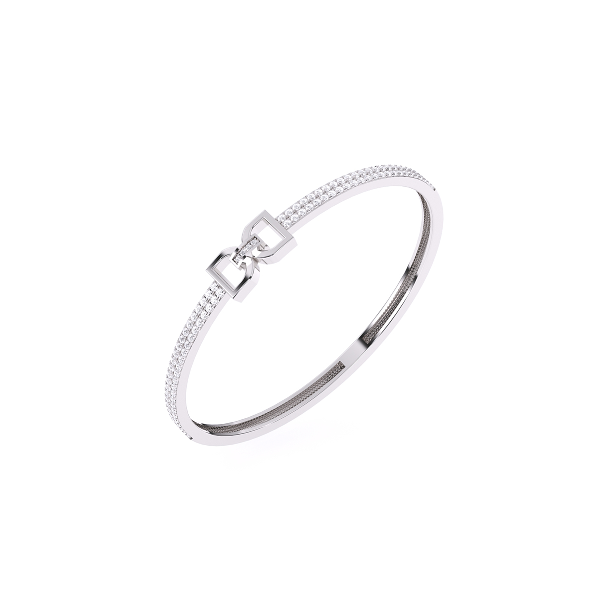 Crystal Cuff Rose Gold Lab Grown Diamond Bangle